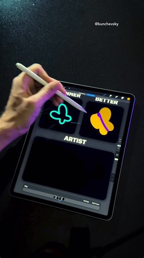 Alex Kunchevsky on Instagram: "How to animate butterfly in Procreate 🦋 Get my beginner-friendly Procreate course, link in bio 💛 #procreate #animation"