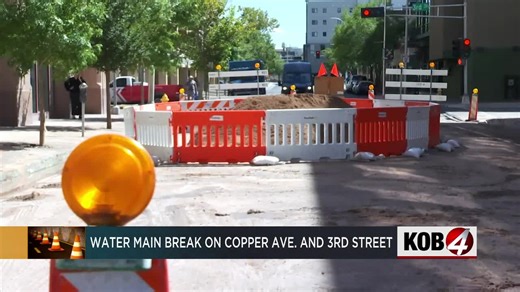 Water main break causes giant hole in downtown Albuquerque