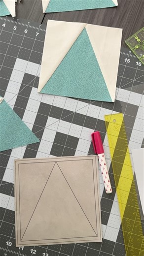 Mary Burroughs-Mayer on Instagram: "A little basic foundation paper piecing (FPP) tutorial for this fine Sunday morning! While my #encircledstarsquilt pattern is written with cutting templates in mind for these triangle-in-a-square blocks, I also include an FPP template for those so inclined. I’m working on a version of this quilt in the new Seascape fabrics by @maywoodstudio right now and thought I’d share how I do it! I love that this method of piecing gives super precise points without needin