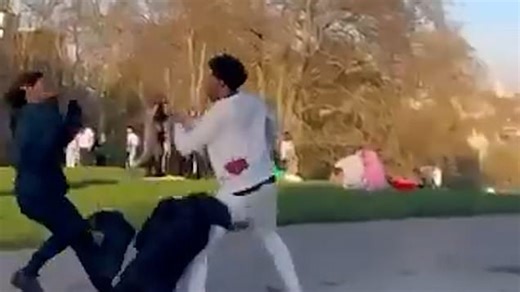 Moment knife fight breaks out on Primrose Hill leaving one person dead
