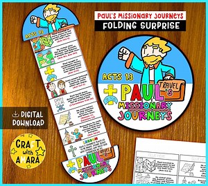 Paul’s Missionary Journeys Folding Surprise Bible Craft: Sunday School Lesson Church Activity Kids, Christian Faith, Children Ministry - Etsy