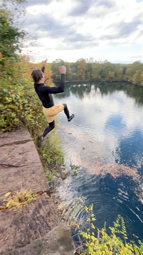 Big floater 🔥 #cliffjumping | Tyler Ferullo