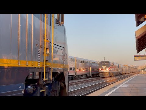 Amtrak Phase III "Pepsi Can" Retro (AMTK 160) with Stored Caltrain Gallery Cars