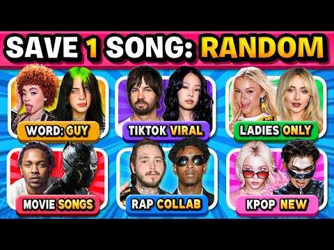 Save One Song: RANDOM Rules, 6 SONGS, Save your Favorite Tracks! | Music Quiz