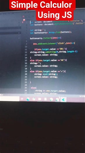 Simple Calculor Using HTML CSS &JS | JS mini project #coding