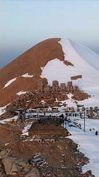 The Majestic Seasons of Mount Nemrut – From Snow to Sun #NemrutMountain #TravelTurkey #DroneView