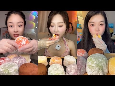 ASMR Mukbang Mochi Dessert Eating | Colorful Mochi, Sweet Filling & Soft Sounds