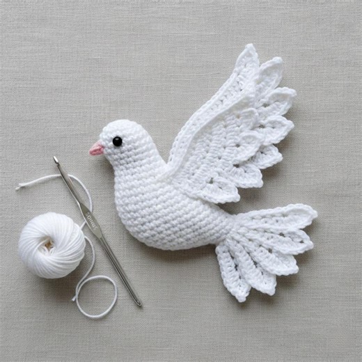 Crochet Dove Applique Pattern – Easy Bird DIY (PDF Pattern) - Etsy Australia