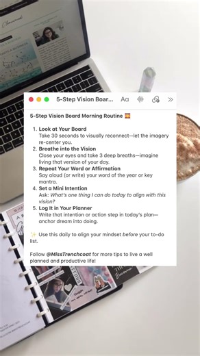 5-Step Vision Board Morning Routine 🌅 #visionboard #functionalplanning #goalsetting