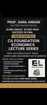 CA FOUNDATION|ECONOMICS|COURSE INTRODUCTION|IMPORTANT SERIES|PLANS & GUIDANCE @ProfSanaAnsari