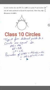 A Circle Touches Sides of Triangle | Prove AQ = ½ Perime | Class 10 Maths #Triangles #Geometry #CBSE