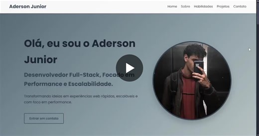 Finalmente terminei a nova versão do meu portfólio, e dessa vez ele saiu do HTML, CSS e JavaScript puro e virou um projeto em React 😄 O antigo foi muito importante pra mim. Foi nele que aprendi a… | Aderson Junior
