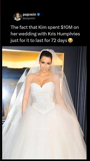 Kim really spent $10M on her wedding with Kris Humphries just for it to last for 72 days 😭