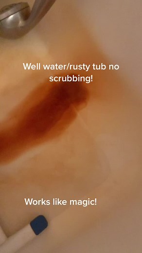 Well water cleaning hack! Rust stain remover found at Walmart. No scrubbing! #cleaningtiktok #wellwater #wellwaterproblems #yourewelcome