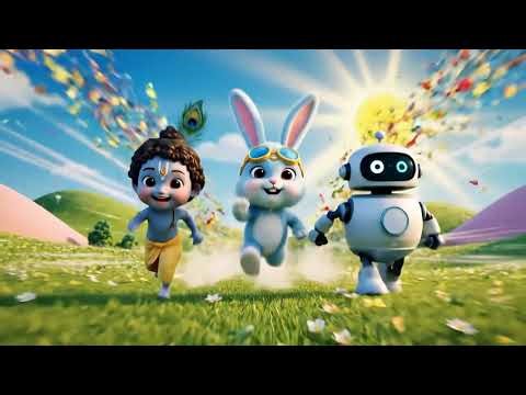 Happy Krishna Dance! 🌞 | Clap, Jump & Glow | Action Song for Kids