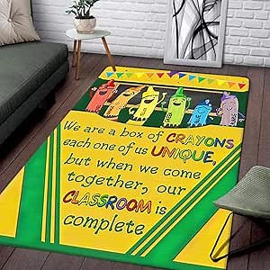 School Rugs Classrooms Playroom Rug for Student Foldable, Play Area Rugs Floor Mat Home for Preschool Student, Carpet Classroom Play Mat for Girls Boys Black Classroom Rug