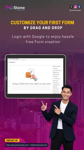 Unleash the power of OneStone Formbuilder App ! Create custom forms with a simple drag and drop. No coding skills required! Connect with your audience like never before. For more details and to get started, SignUp at: https://app.onestoneads.com/ #OneStoneFormbuilder #EasyFormCreation