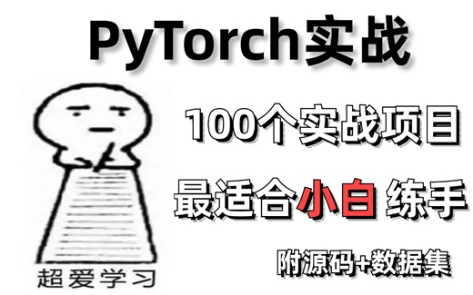【PyTorch深度学习实战项目】整整100个练手项目合集，学习PyTorch入门小白最新版全套教程必备，练完即可毕业，练手项目~项目经验~毕设_课设_代码