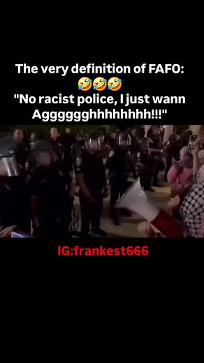 The very definition of FAFO: 🤣🤣🤣 "No racist police, I just wann Agggggghhhhhhhh!!!" | Frank Clevenger