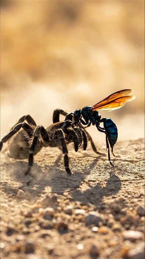 Tarantula vs Tarantula Hawk Wasp | Deadliest Desert Battle (Cinematic 4K Macro) #wildimaxvision