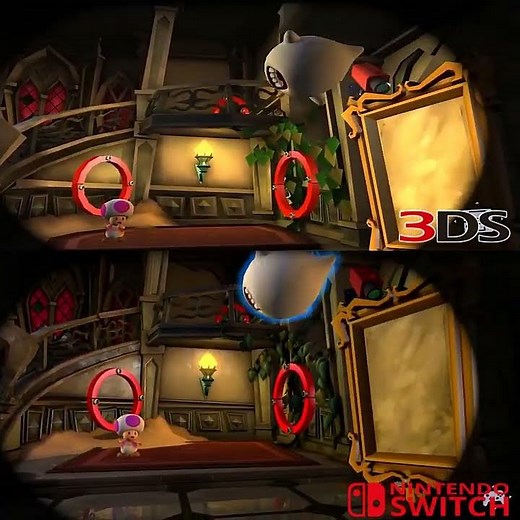 Luigi's Mansion 2 HD Treacherous Mansion Entrance Peek 3DS Vs. Switch