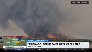 Firenado forms over Deer Creek fire in Utah