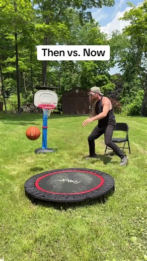 Then vs. Now | from using a basketball as a basketball to using RANDOM THINGS as a BASKETBALL 🏀 #fyp #foryoupage #basketballtrickshot #sicktricks