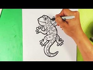 EASY how to Draw a GECKO