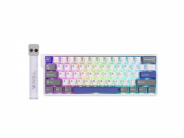 Aula WIN60 HE 60% Wired Magnetic Keyboard with Adjustable Actuation, 8000 Hz Polling Rate, Hall Effect Switches, Hot-Swap, for FPS Games (Grey&White&Blue) - Newegg.com