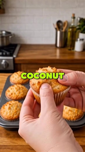 Soft coconut muffins with a light fluffy texture. #CoconutMuffins #HomemadeMuffins #SimpleRecipes
