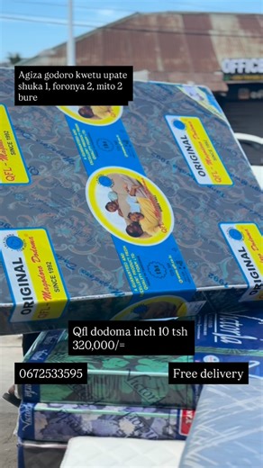 Magodoro original tz on Instagram: "Njoo ujipatie godoro bora kwa bei nafuu kabisa bila kusahau usafir ni bure kabisa Njoo ujipatie godoro bora kwa bei nafuu kabisa bila kusahau usafir ni bure kabisa Cc 0672533595 VITA FOAM &TUFF FOAM 6 kwa 6 inch 12 tsh 390000/= 6 kwa 6 inch 10 tsh 350000/= 6 kwa 6 inch 8 tsh 270000/= 5 kwa 6 inch 12 tsh 290000/= 5kwa 6 inch 10 tsh 250000/= 5 kwa 6 inch 8 tsh 180000/= 5 kwa 6inch 6 tsh 150000/= 4 kwa 6 inch 8 tsh 150000/= 4 kwa 6 inch 6 tsh 120000/= 3 kwa 6 inc