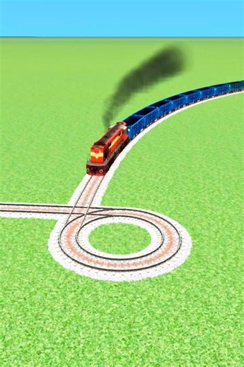🚂INDIA FRAGHT TRAINS CROSSIN CIRCLE TRACK #train #railroadcrossing
