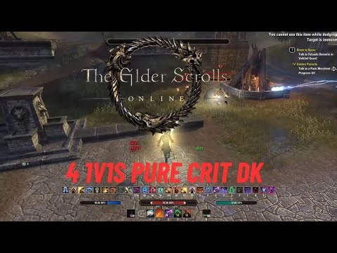 ESO PvP Pure DK Cyrodiil 4 1v1s VS high CP players big burst damage