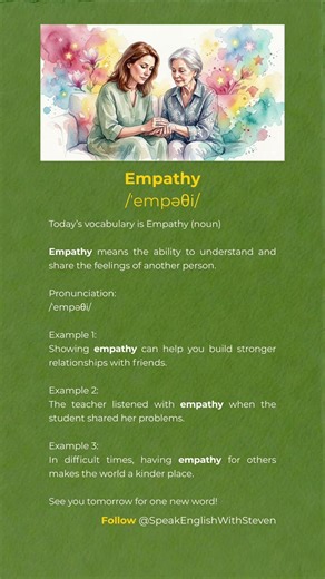 Today’s vocabulary is Empathy #learnenglish #englishvocabulary