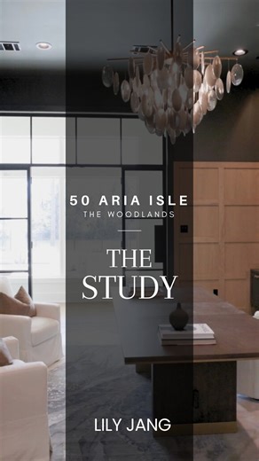 Bold. Tailored. Timeless. The study at 50 Aria Isle is pure architectural poetry. Herringbone floors with gold brass inlay, steel doors framing both sides, and a presence that commands the room without saying a word. A room designed for legacy-level thinking. 50AriaIsle.com #AriaIsle #LuxuryRealEstate #ArchitecturalDesign #MasculineInteriors #HoustonLuxuryHomes | Lily Jang