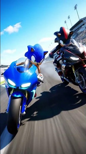 Sonic & Shadow Epic Motorcycle Race 3D CGI High Speed Action Animation #shorts #ytshorts