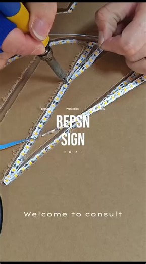 Repsn sign on Instagram: "Led light strip installation teaching #neonsign #ledsign #neonflex #signmaker #customsigns #ledneonsign"