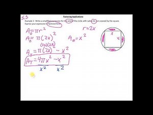 MPM2D 5.3 Common Factors Applications
