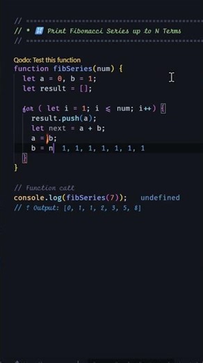 Print Fibonacci Series Using Loop | JavaScript