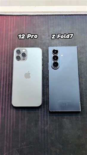 iPhone 12 Pro Vs Galaxy Z Fold 7 || Reboot Up Speed Test! #shorts