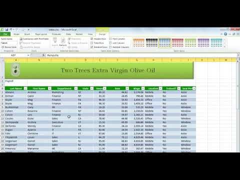 Using tables to sort and filter data in Excel