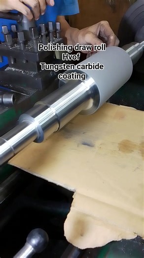Polishing process a draw roll after hvof coating with tungsten carbide 👷👷 #engineering #machining #polishing | Geza Rayyan Rabbani