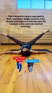 Frog 🐸 Stretch to V stretch instead of just Passive Stretching ! # Did you know that tight and weak hip adductors are closely linked to pelvic floor issues? It's time to address this connection and enhance your overall stability! 💖 Key Connections: - Shared Attachments: The adductor muscles attach to the pelvis near the pelvic floor muscles. Some, like the obturator internus, are directly linked to the levator ani. - Synergistic Function: These muscles work together to stabilize the pelvis and