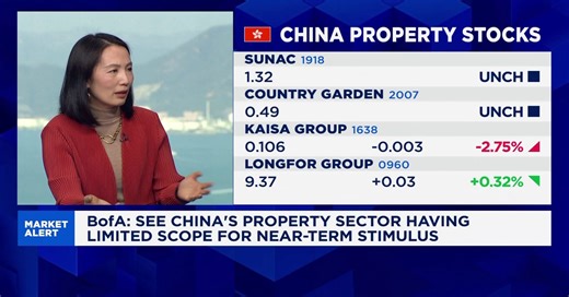China's property sector ailing, but BofA sees some silver linings