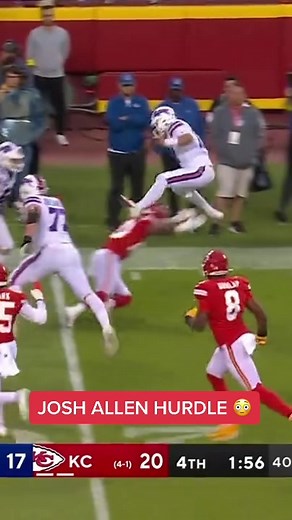 Omg Josh Allen is insane. (Via @nfl) #joshallen #hurdle #omg #billsmafia #nfl #qb