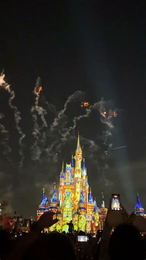 Tinker bell is flying at Disney Castle #tinkerbell #disney #disneyland #waltdisney #fireworks