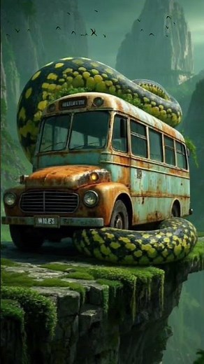 python wrapped around the bus