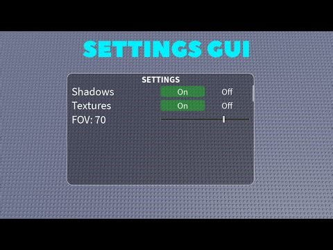 How to Make a Settings Gui in Roblox Studio