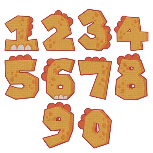 Dinosaur Numbers Embroidery Design Set 0-9, Cute Dino Style Machine Embroidery for Kids Birthday - Etsy