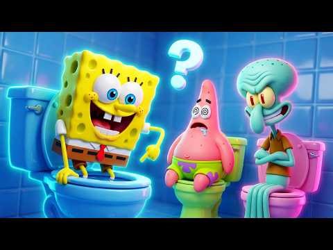 SpongeBob & Patrick’s Magical Pool Adventure–Why Is There a Toilet?🚽😱| SpongeBob SquarePants Cartoon